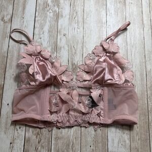 Victoria's Secret Women's Very Sexy Pink Floral Lace Bralette Size XSmall